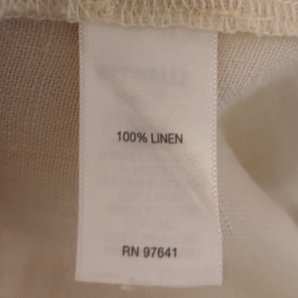 J. Jill Pants XL Petite Cream 100% Linen Wide Leg Crop Coastal Grandma Resort - Picture 6 of 7